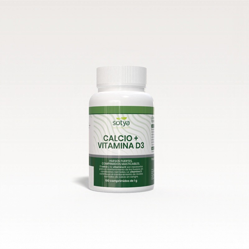 Calcio y vitamina D3 masticable 1 g 100 comprimidos Sotya