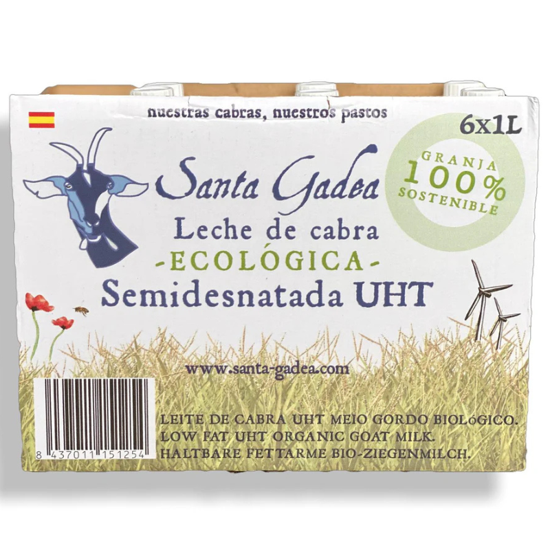 Leche de cabra semidesnatada UHT Bio 1L Santa Gadea