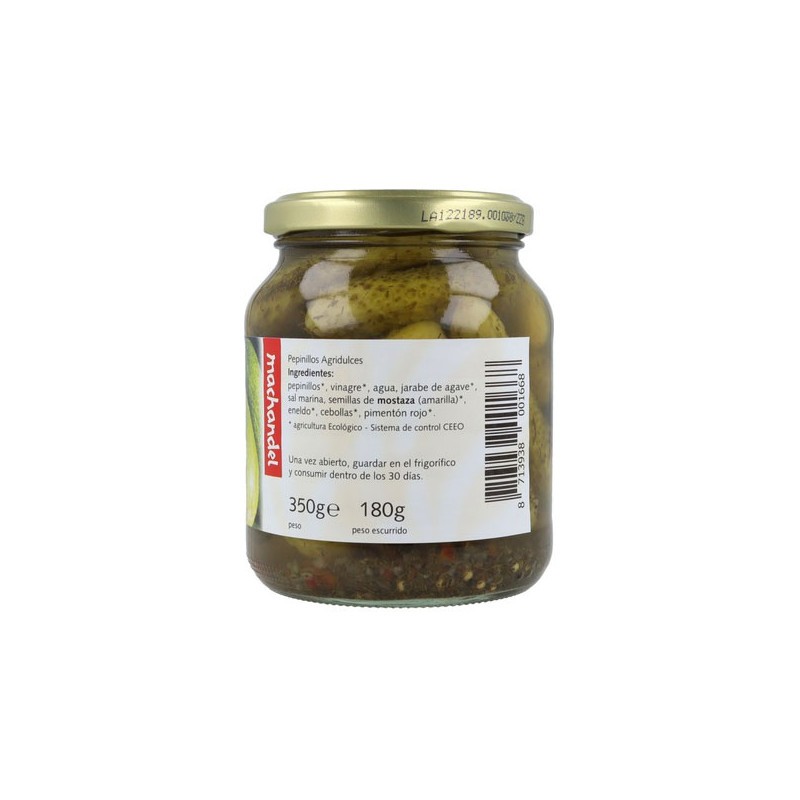 Pepinillos agridulces bio 350g Machandel