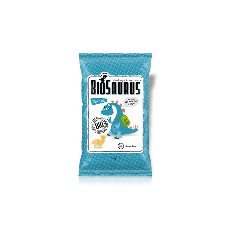 Snack con sal marina sin gluten Bio 50g BioSaurus