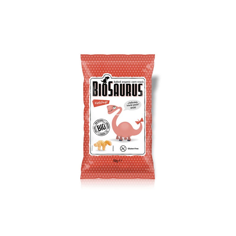 Snack sabor ketchup sin gluten Bio 50g BioSaurus