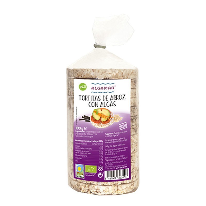 Tortitas de arroz y algas Bio 100g Algamar